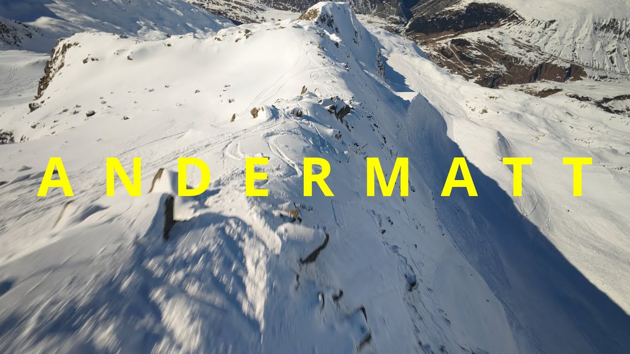 FPV Drone Freeride Skiing and Snowboarding on Gemsstock in Andermatt in the Swiss Alps [4K]