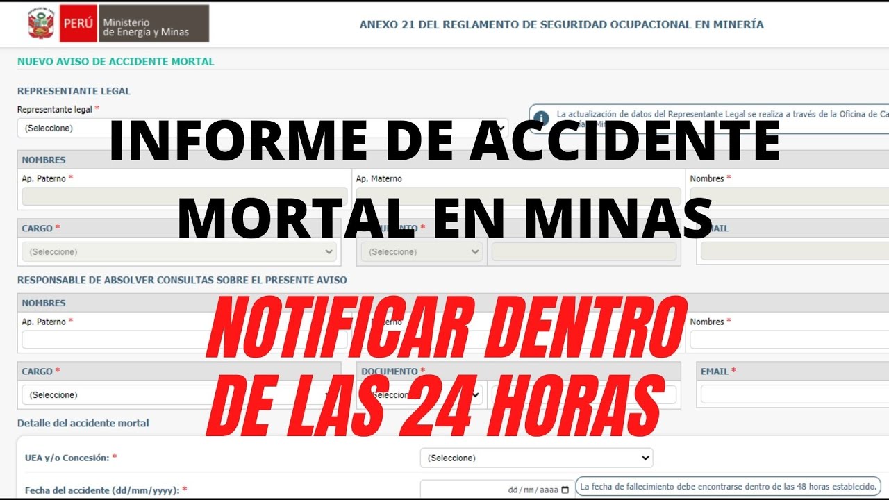 SEGURIDAD MINERA: Informe de accidente mortal en minas - Vía extranet al MINEM