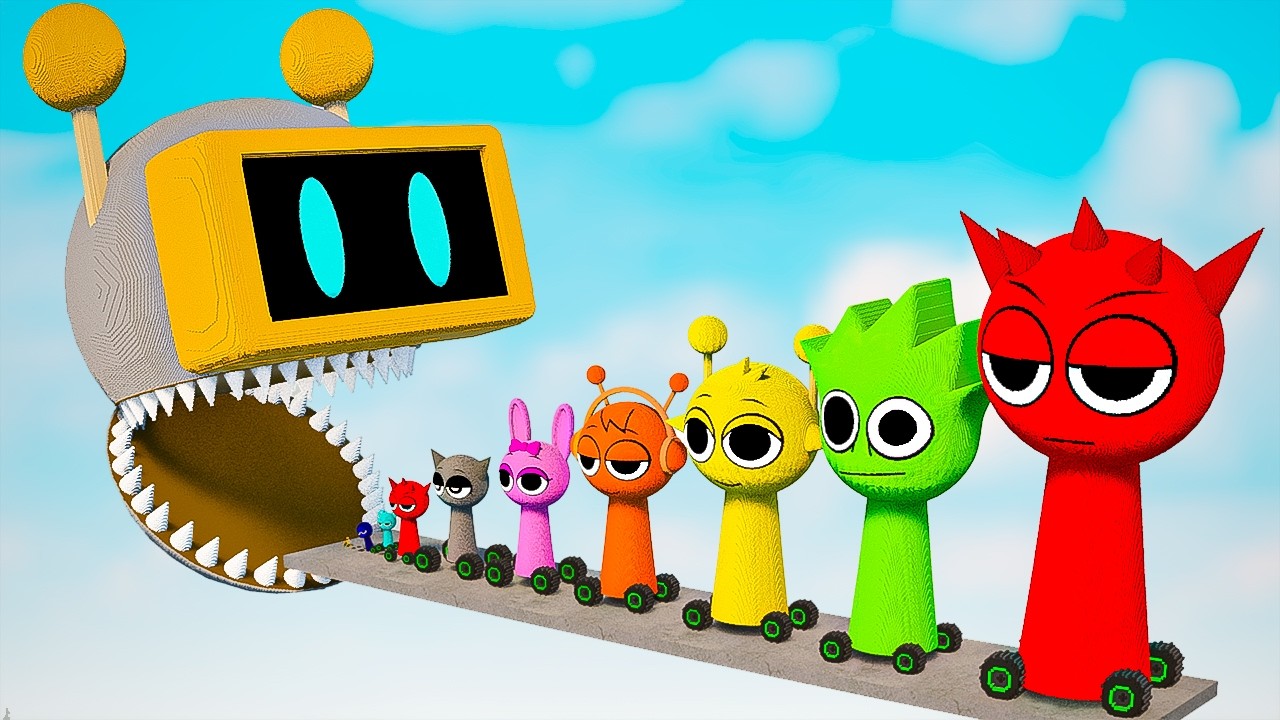 Big & Small INCREDIBOX Sprunki CARS Vs Giant Fun Bot | TEARDOWN