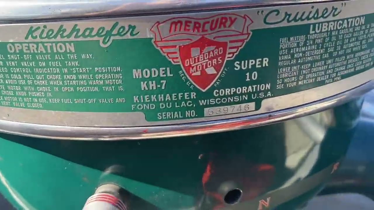 1952 Mercury Super 10 KH7 Cruiser antique outboard AOMCI