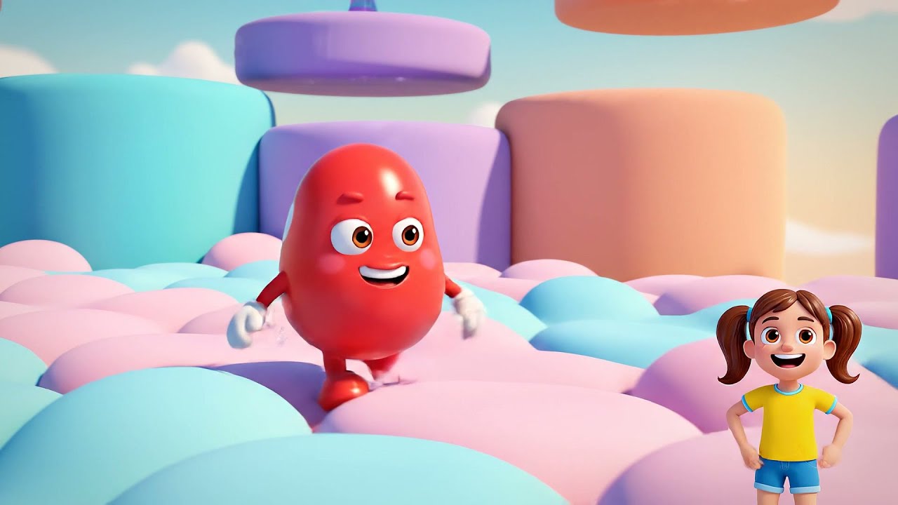 Fall Guys Wobbly Bean Launched by a Giant | Nursery Rhymes for Kids Songs