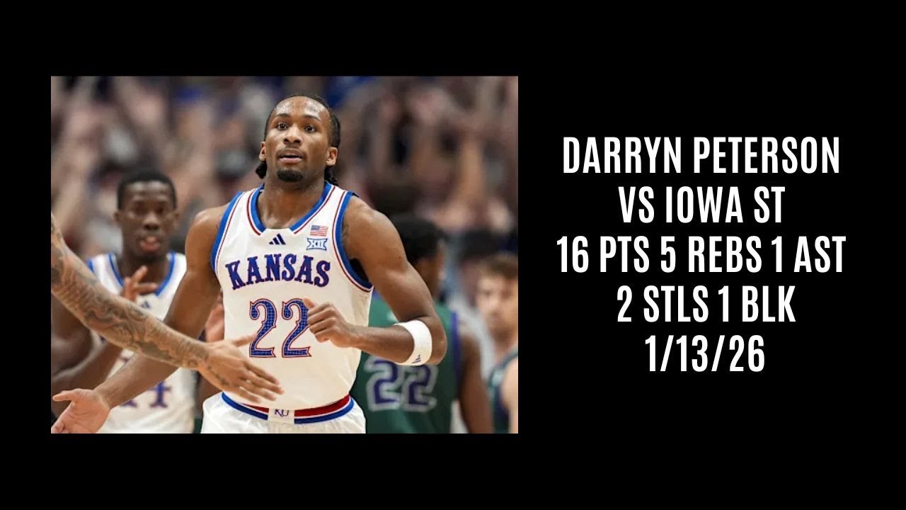 Darryn Peterson vs Iowa St (16 PTS 5 REBS 1 AST 2 STLS 1 BLK) 1/13/26