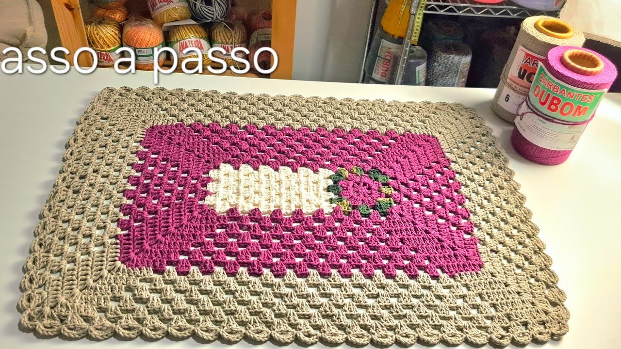 TAPETE LARISSA / TAPETE EM CROCHÊ RETANGULAR COM BASE SUCESSO DO MOMENTO #passo-a-passo  #crochê 