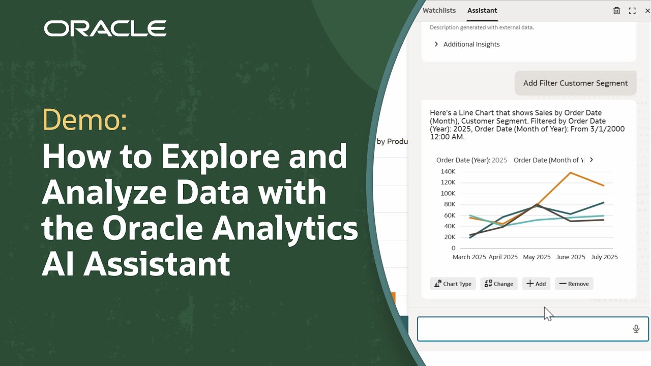 Как исследовать и анализировать данные с помощью Oracle Analytics AI Assistant