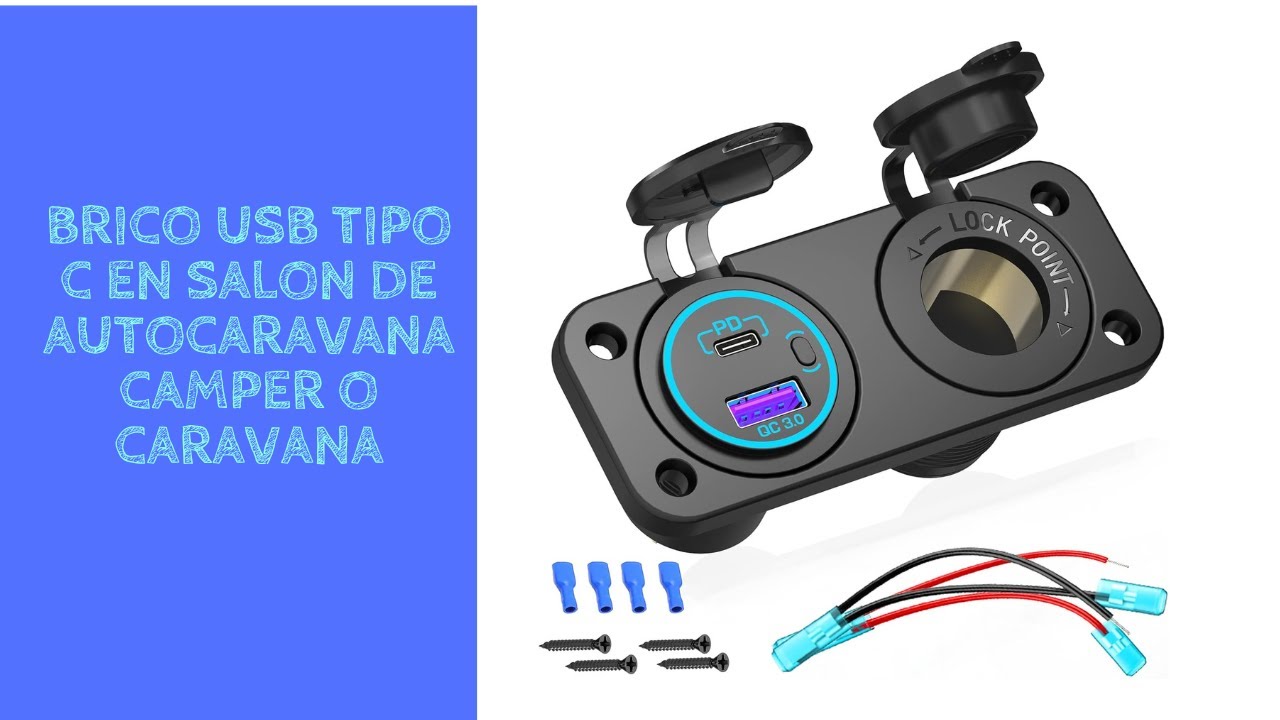 Brico instalacion de USB tipo C en Salon de autocaravana  camper o caravana
