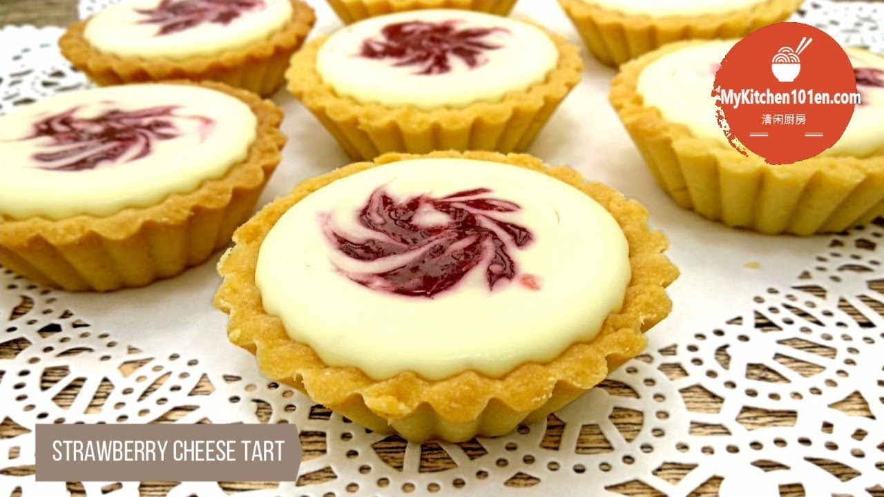Chilled Strawberry Cheese Tart (with Homemade Strawberry Jam) | MyKitchen101en