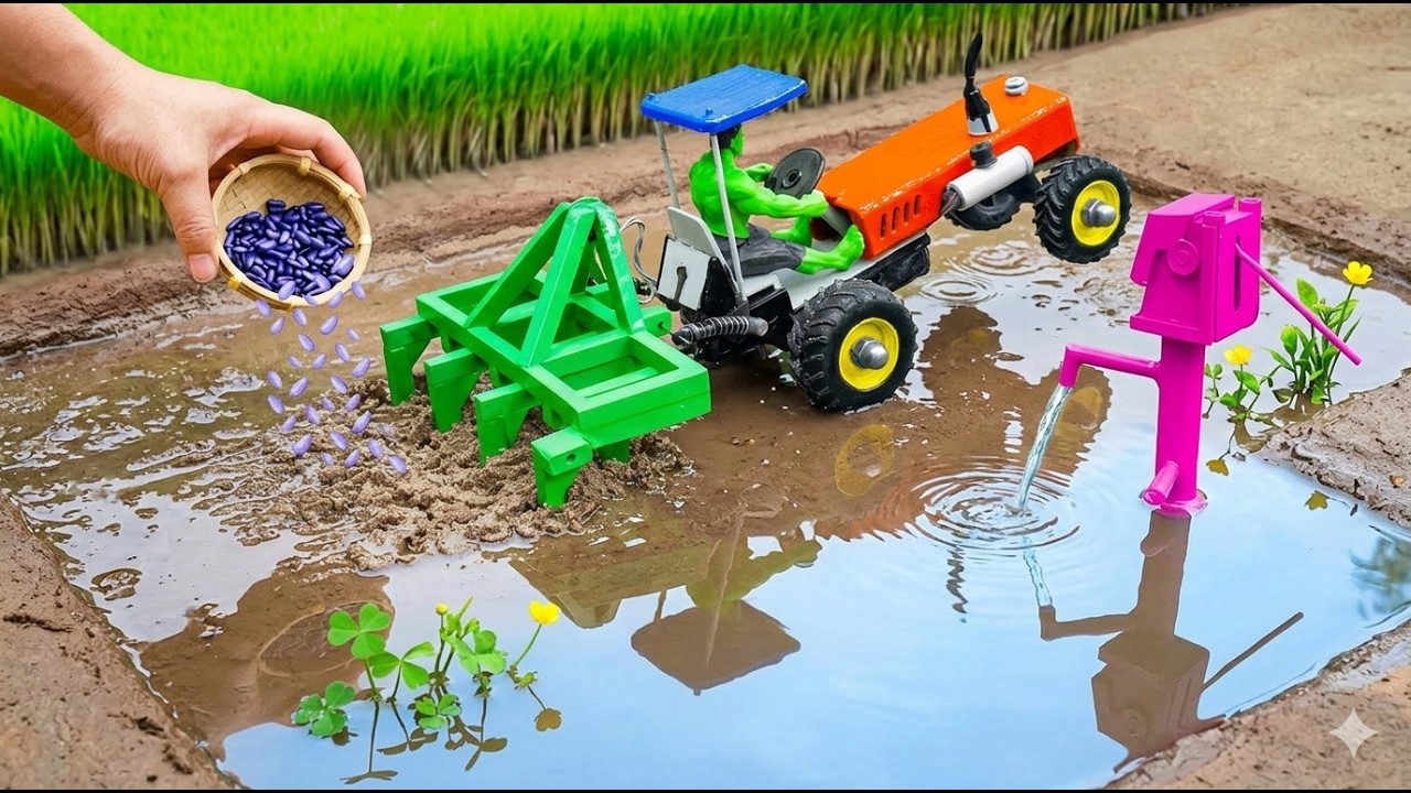 DIY Mini Tractor Making Powerful Agriculture Cultivator for White Form | Plough Machine 🚜