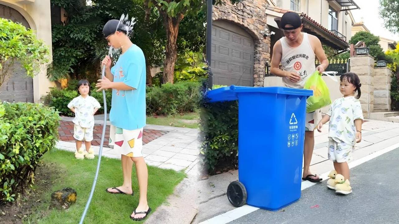 爸爸也太没用了，做了一天的家务，结果完成率还是零！！【露兮粑粑】