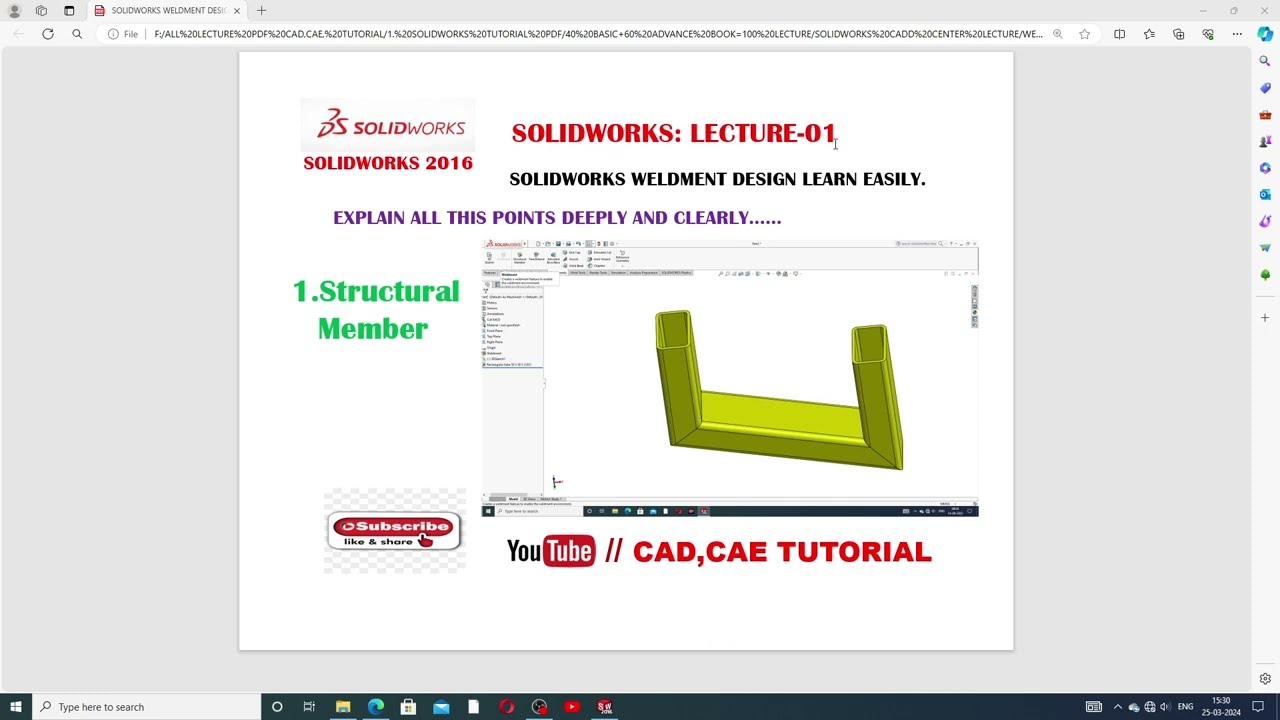 SOLIDWORKS WELDMENT DESIGN LECTURE-01, STRUCTURAL MEMBER
