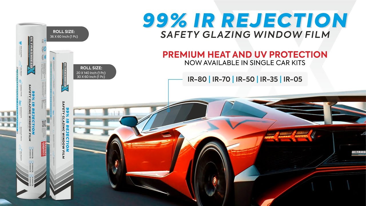 All New ULTRASHIELDX Safety Glazing Window Film | 99% IR Rejection | Single Car Kits Available