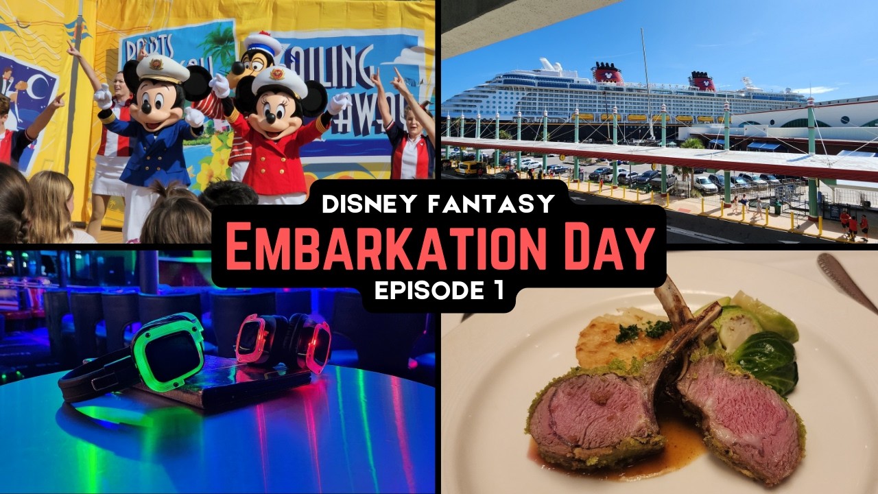 Disney Fantasy - Part 1: Embarkation Day | Port Canaveral, FL | Dinner in Royal Court (4K)