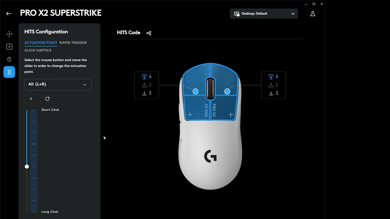 Logitech GPRO X2 SUPERSTRIKE feel & settings