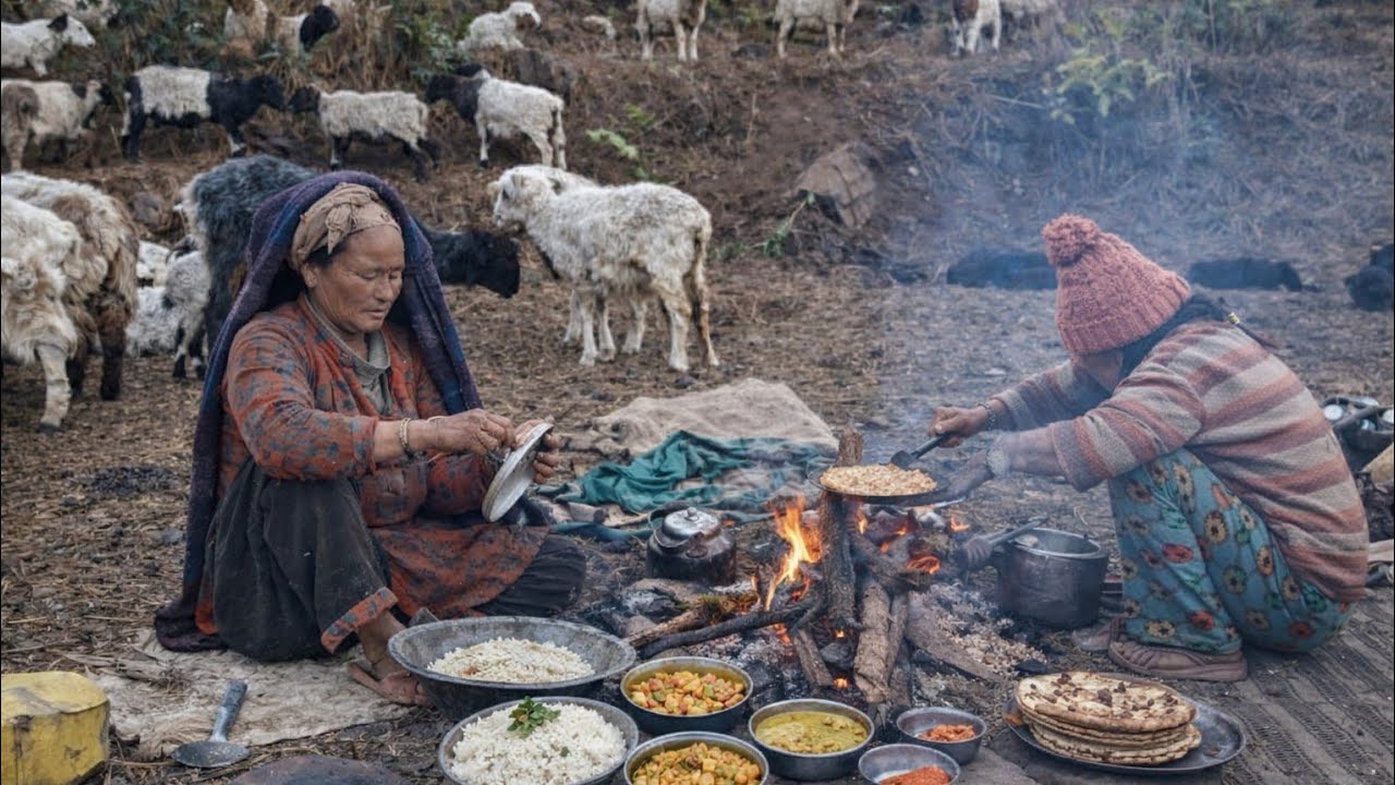 Real Nepali Village Life in the Forest | Traditional Dal Bhat Roti Cooking with Firewood