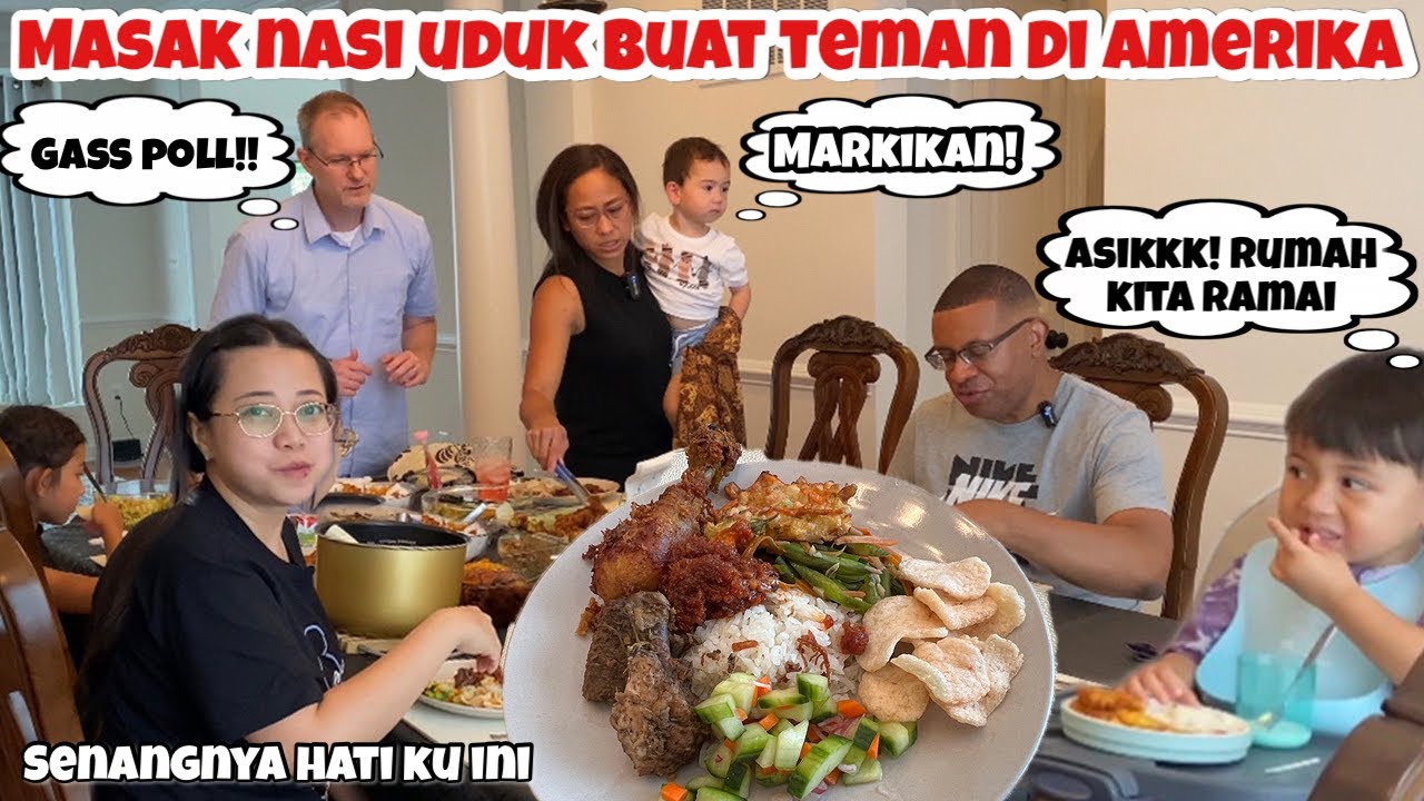 REAKSI TEMAN AMERIKA MAKAN NASI UDUK INDONESIA| ANAK SENANG KITA PUN SENANG YA KK @ElviraBlackwell