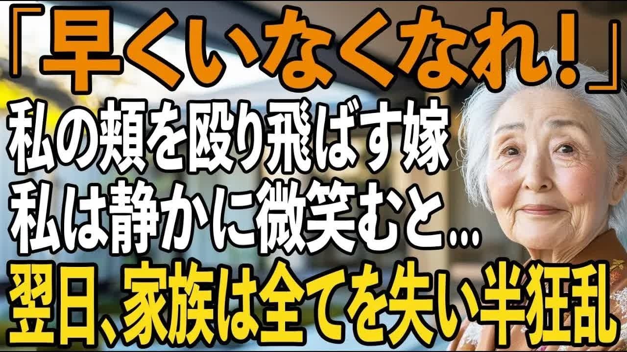 息子の誕生日に私の髪を掴み頬を殴り飛ばす嫁。私は静かに微笑むと家を去った →翌日、息子夫婦は全てを失った【シニアライフ】【60代以上の方へ】