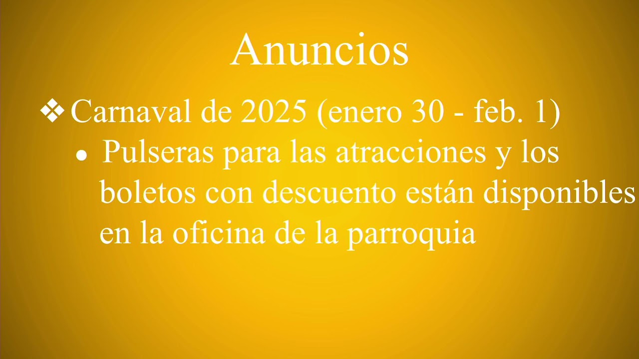 Sunday Mass (Spanish) - 1/11/2026
