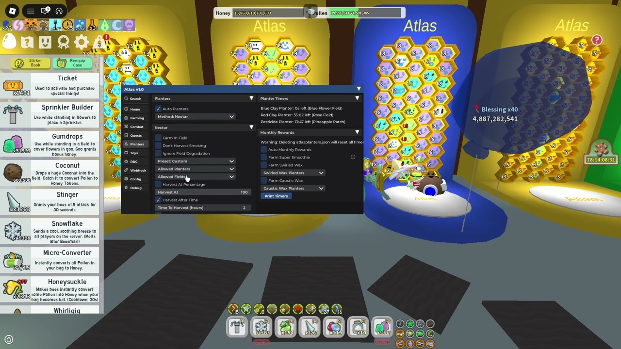 НАСТРОЙКА ATLAS НА ALT АККАУНТ! 😏 | ATLAS TAD ALT SETTINGS | Bee Swarm Simulator 🐝