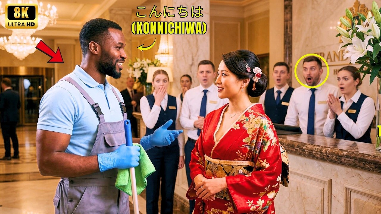 Black Single Father Working as a Janitor Suddenly Speaks Fluent Japanese to the Silent CEO — Leaving