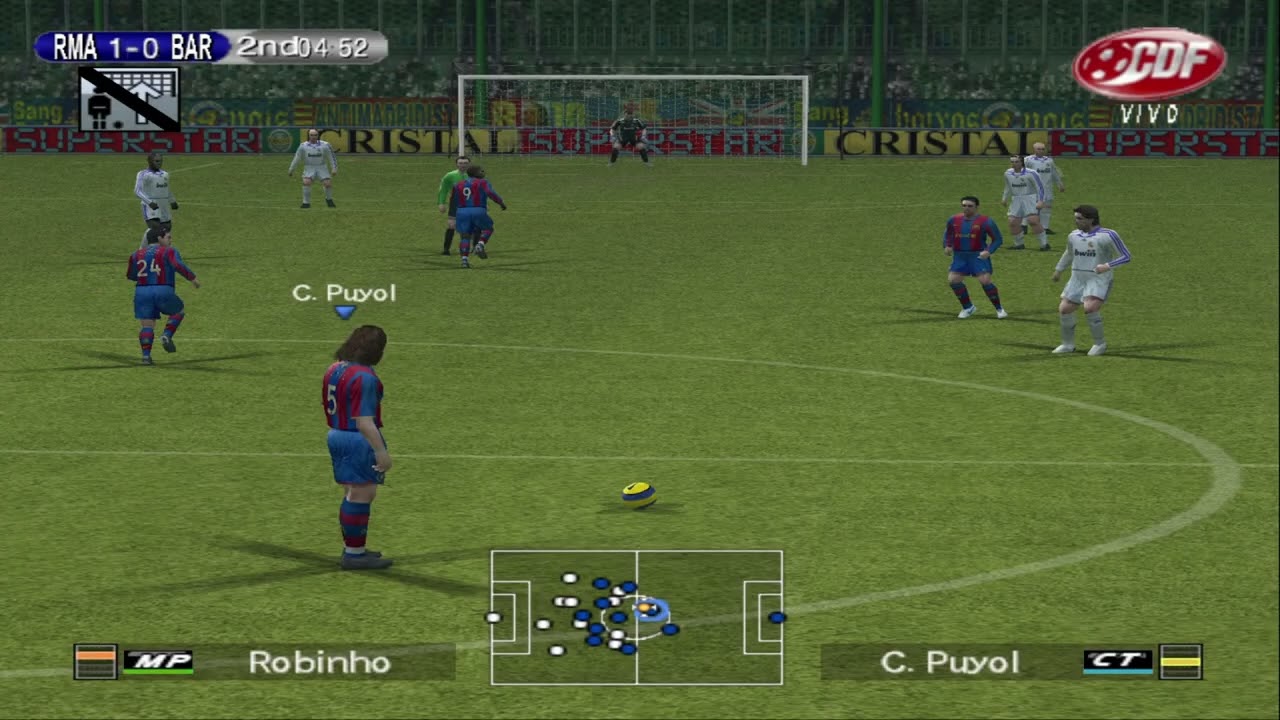 FC Barcelona VS Real Madrid - Winning Eleven 11 CDF Liga Chilena Apertura 2008 PS2 Gameplay