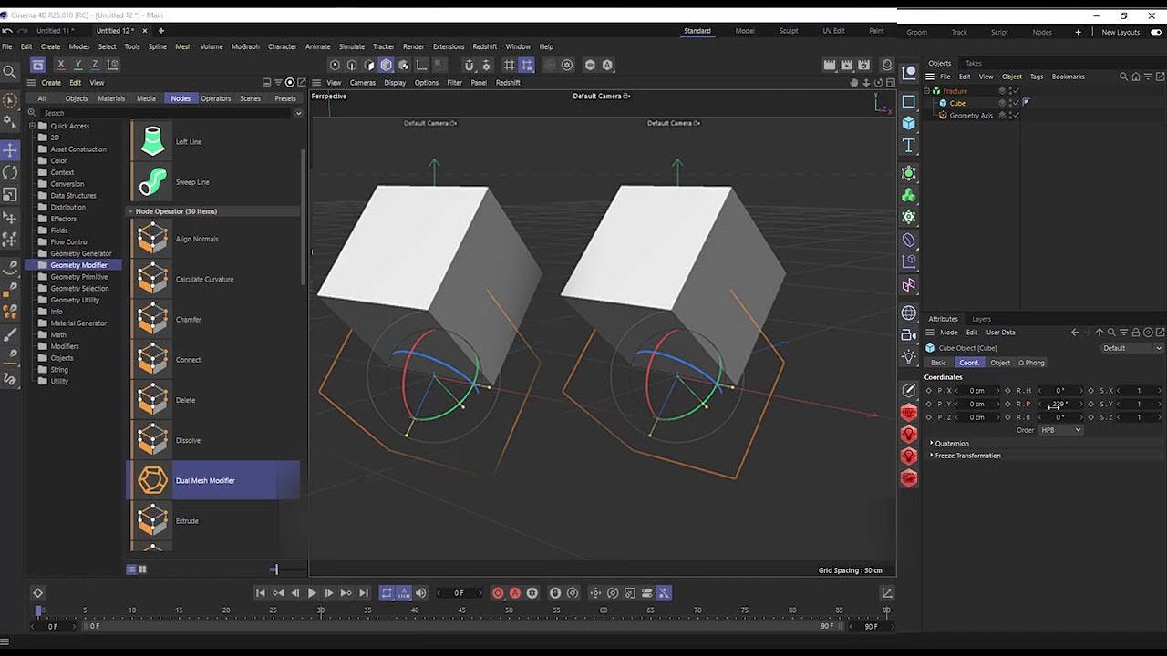 Using Cinema 4D Capsules for simple Rolling cube - C4D Geometry Axis