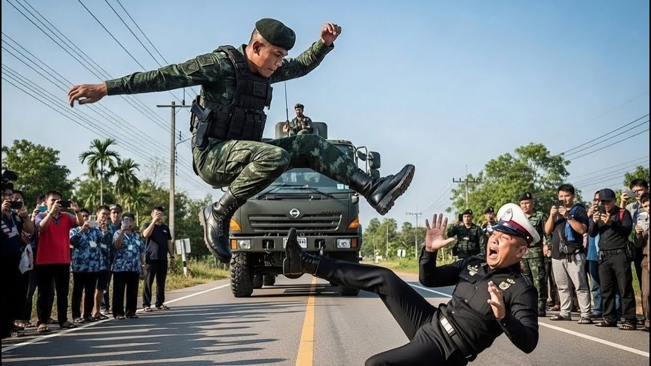 เมื่อสารวัตรตำรวจขวางรถบรรทุกทหาร – และผลลัพธ์แห่งความยุติธรรมทำให้ทุกคนตกใจ! |