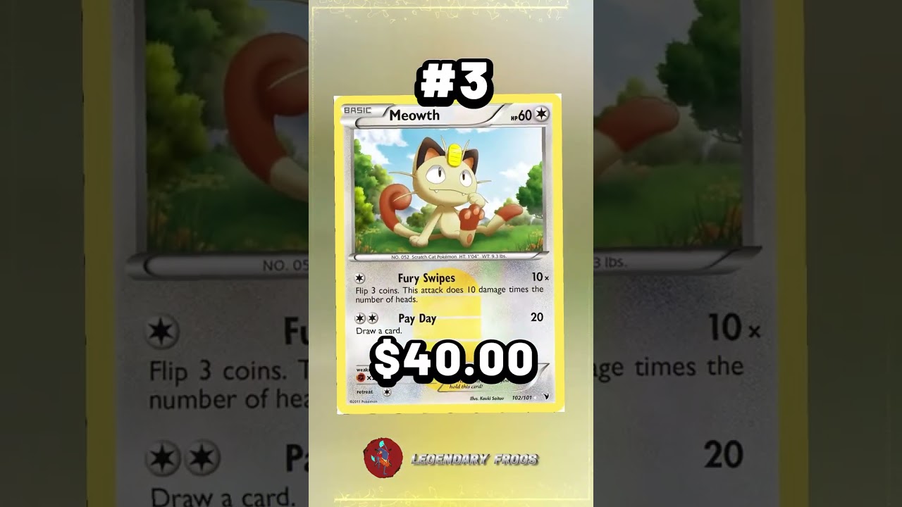 Top 5 Meowth Cards #shorts #meowth #top5 #pokemoncards #pokemon #miaouss