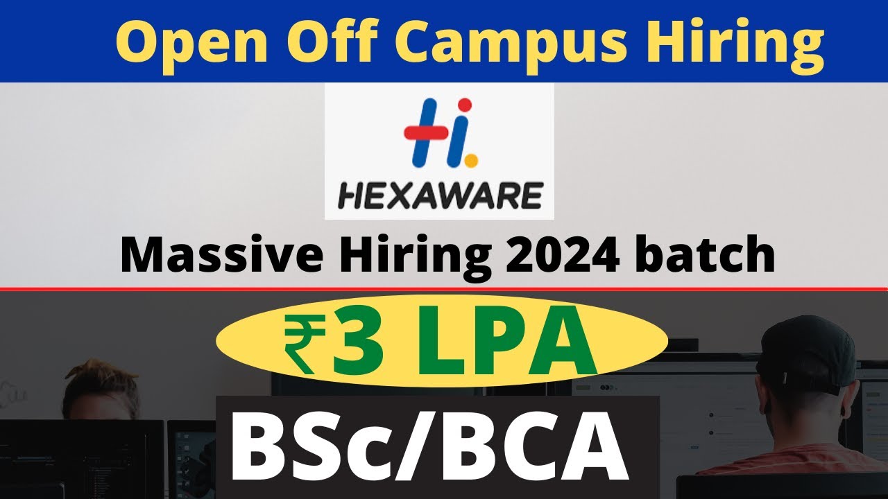 Hexaware Recruitment 2024 | Hexaware Off Campus Hiring Infrastructure Management Support Bsc/BCA