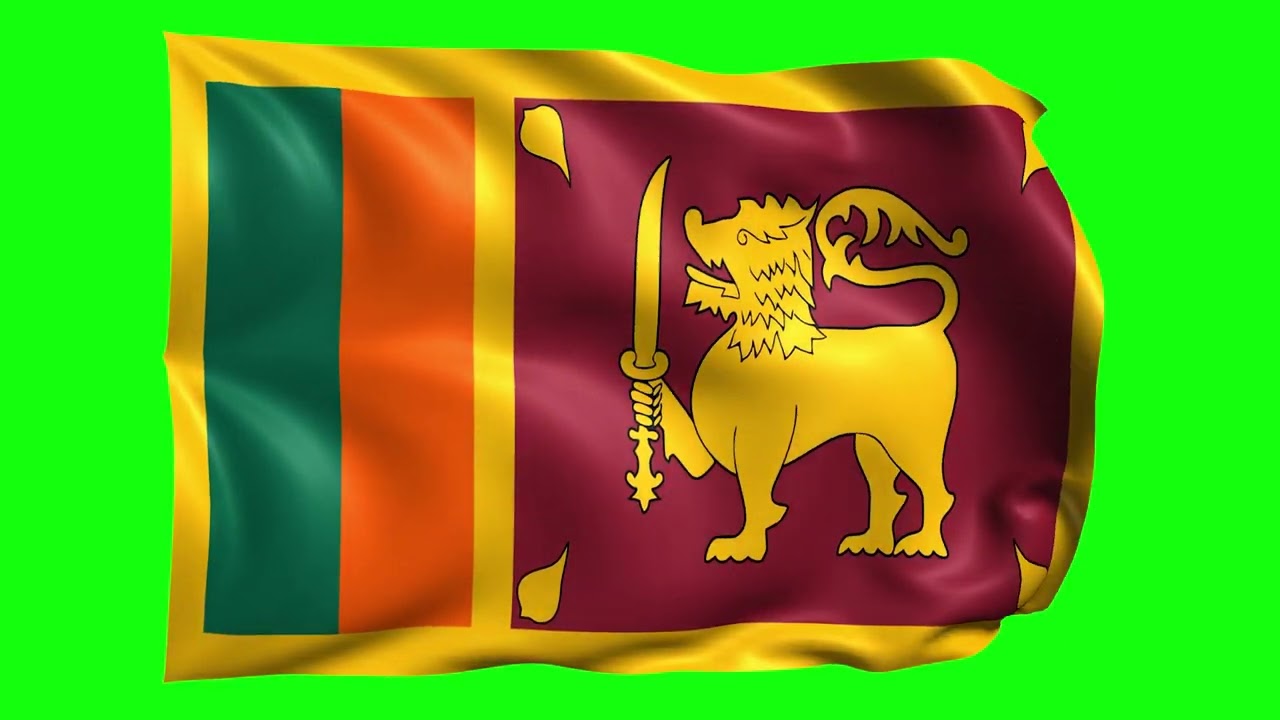 Green screen Footage | Sri Lanka Waving Flag Green Screen Animation | Royalty-Free