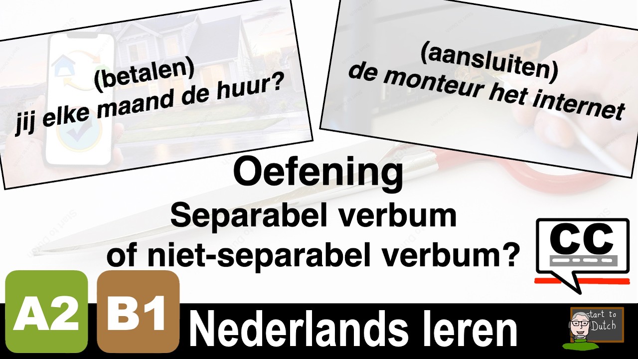 NT2 A2 Separabele verba presens oefening - scheidbare werkwoorden OTT hoofdzin - B1 NEDERLANDS LEREN
