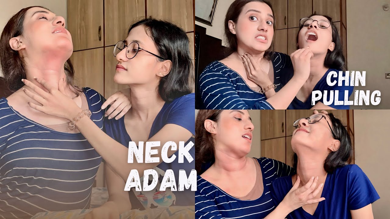 Chin pulling or neck Adam apple funny challenge video zoya noor vlogs 