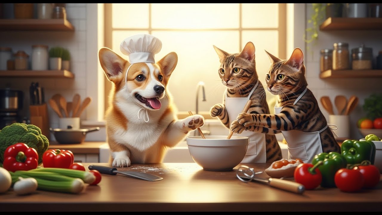 can a corgi help a bengal cat couple cook delicious dishes without chaos you wont believe it