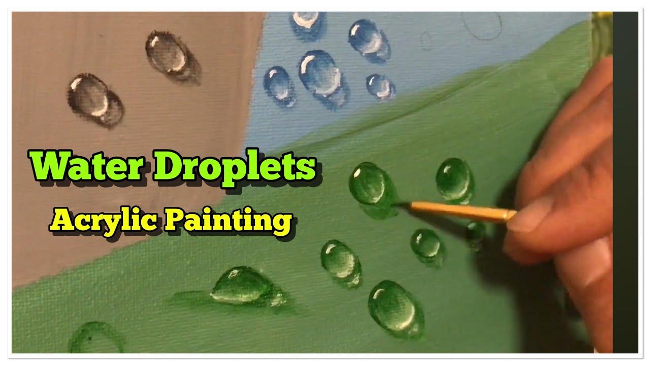 How to Paint Water drops/ Water bubbles in 5 Easy steps with Acrylic. #waterdrops #art