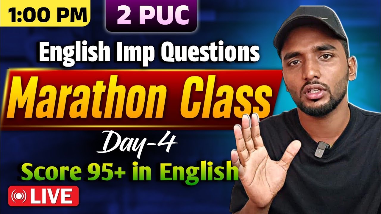 Day 4: 2 PUC English 3 and 4 Marks Important Questions Practice| 🔥