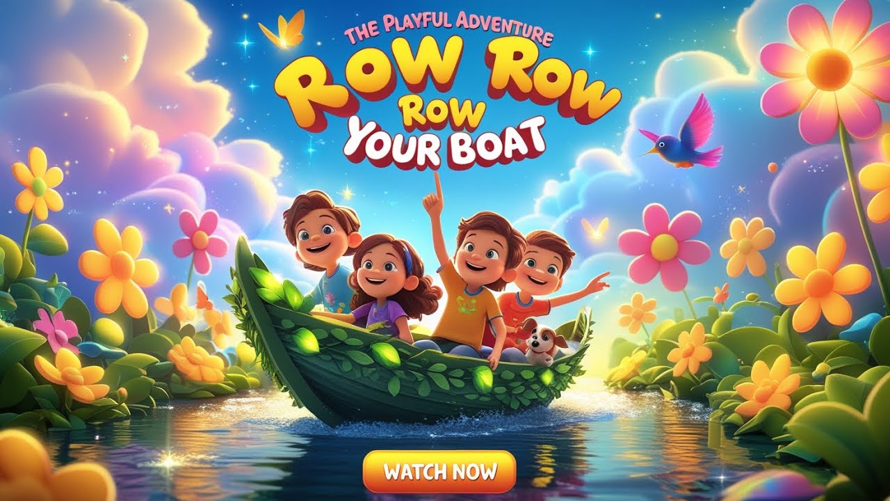 Row Row Row Your Boat | Nursery Rhyme for Kids | The Playful Adventure | Latest Kids Rhymes 2025