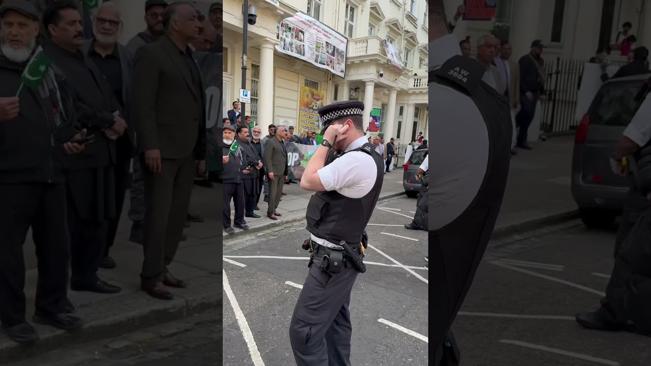 Indians and Pakistanis protest outside London Pakistan High Commission after #pahalgamattack