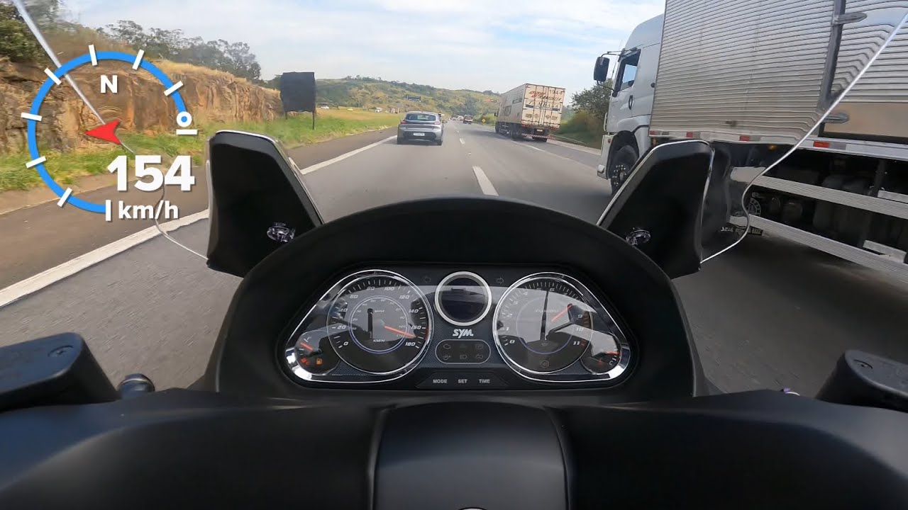 DAFRA MAXSYM 400i NA ESTRADA - TOP SPEED