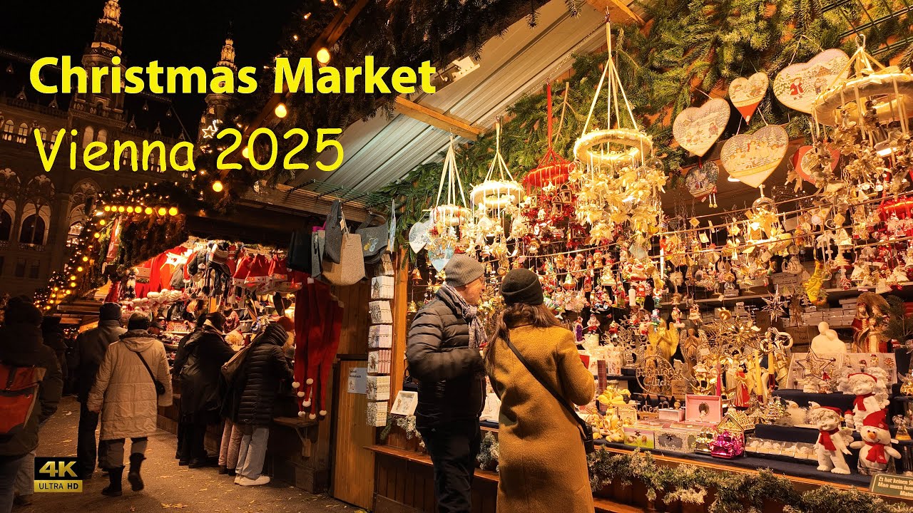 Vienna Christmas Markets 2025 🎄|  Rathausplatz Christmas Walk in 4K