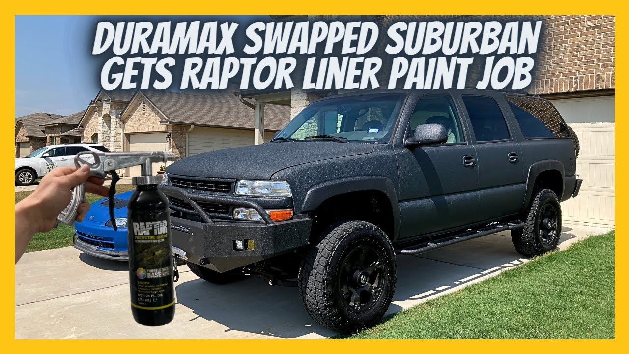 Окраска RAPTOR LINE на Suburban, замененном на Duramax. Одна злобная машина.