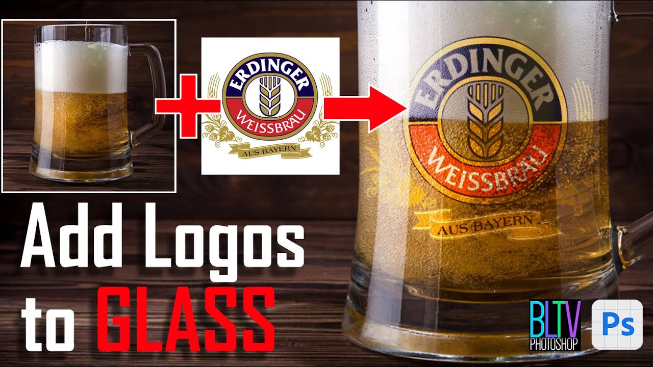 How to Place a LOGO or Design onto Curved Glass in Photoshop.