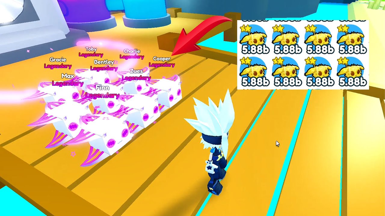 Fusing 8 Golden Red Fluffy / Blue Fluffy become Rainbow Star Surfer 100% Success. Pet Simulator X