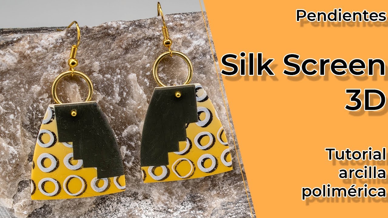 Серьги Silk Screen 3D - Учебное пособие по полимерной глине  | Ana Belchí