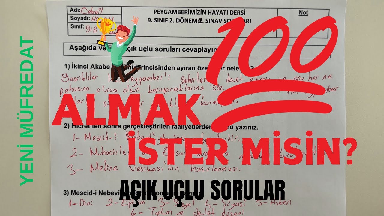 9. Sınıf Peygamberimizin Hayatı 2. Dönem 2. Yazılı