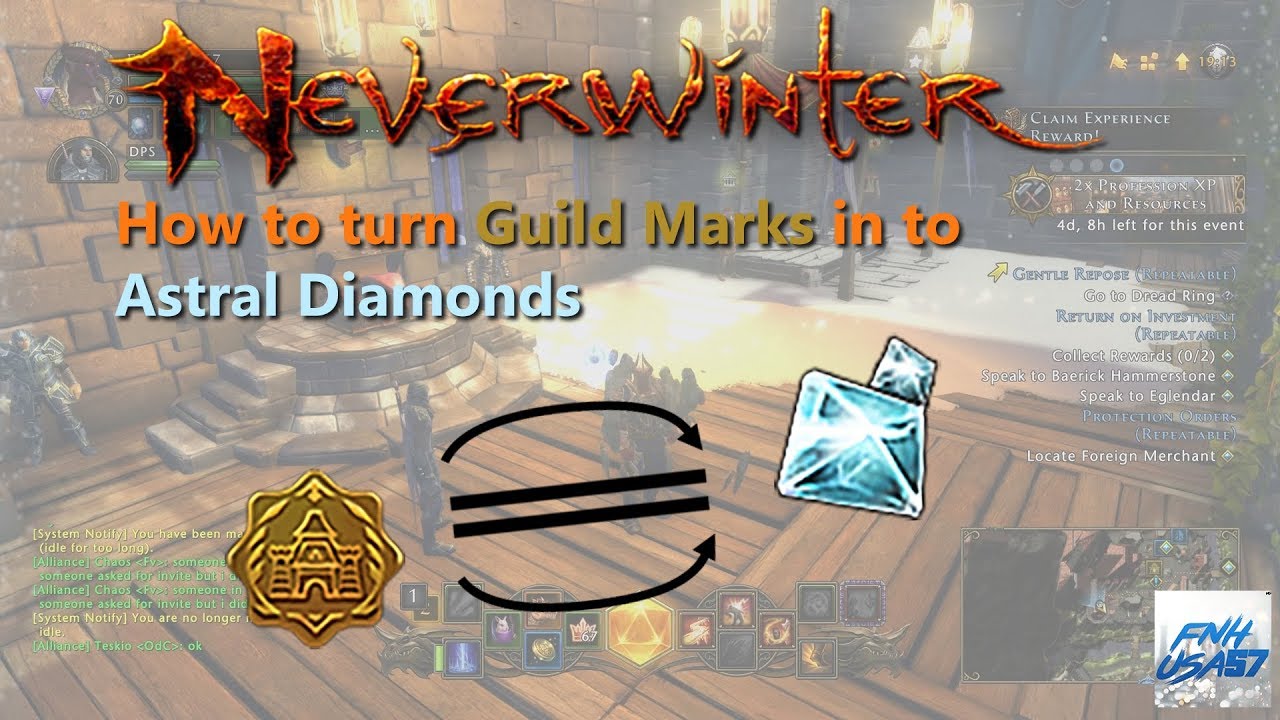 Neverwinter: How to turn Guild Marks in to Astral Diamonds