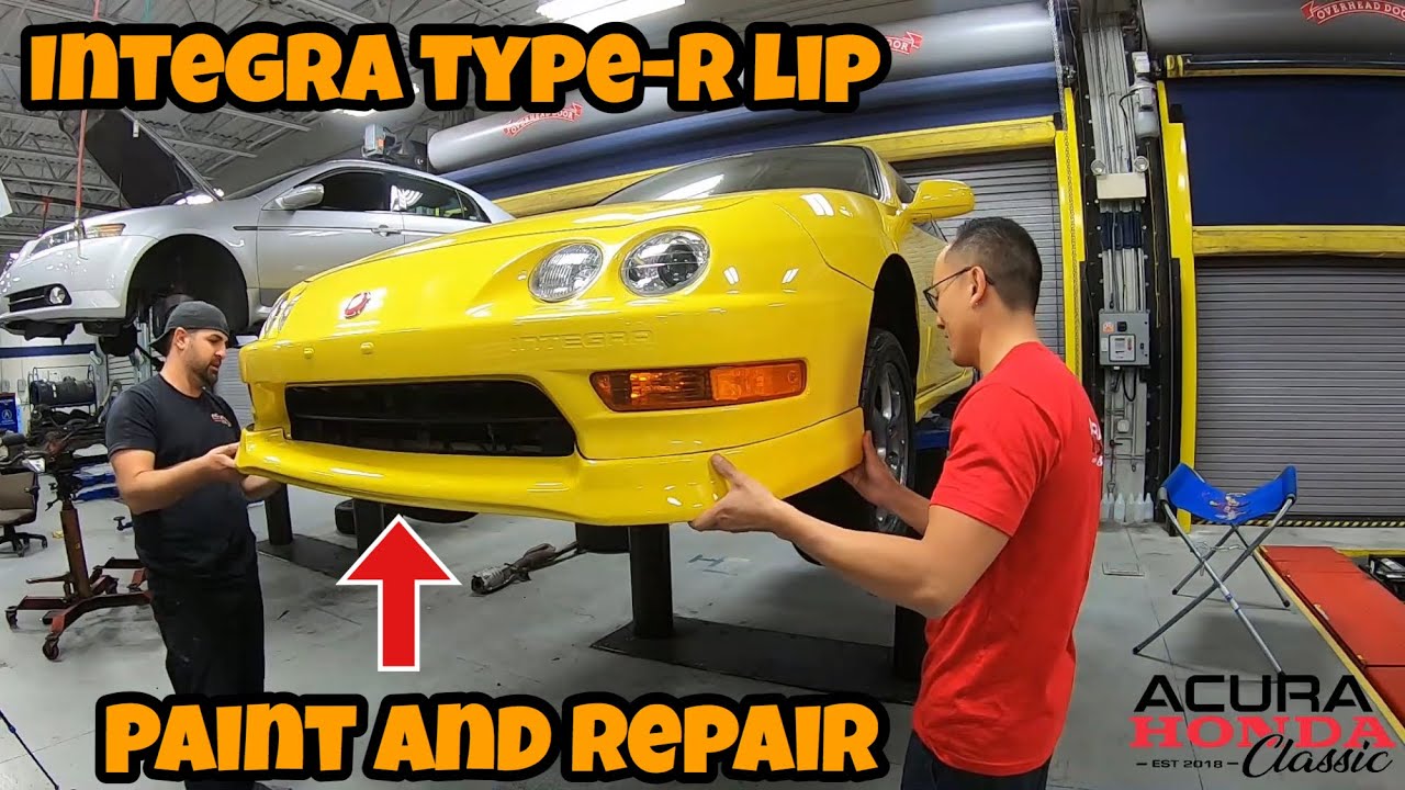 AHC Shop Hours - Acura Integra Type-R OEM Front Lip Spoiler Paint and Scuff Repair Part 2