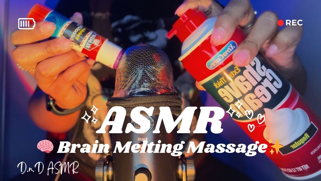 ASMR Brain Melting Massage Using Glue & Shaving Cream✨💤 (No Talking)