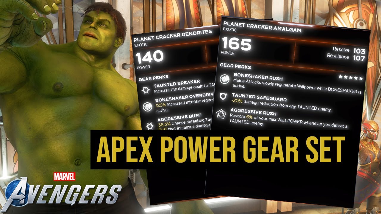 Marvel's Avengers - Gear Guide: Hulk - Apex Power (Planet Cracker) Gear Set