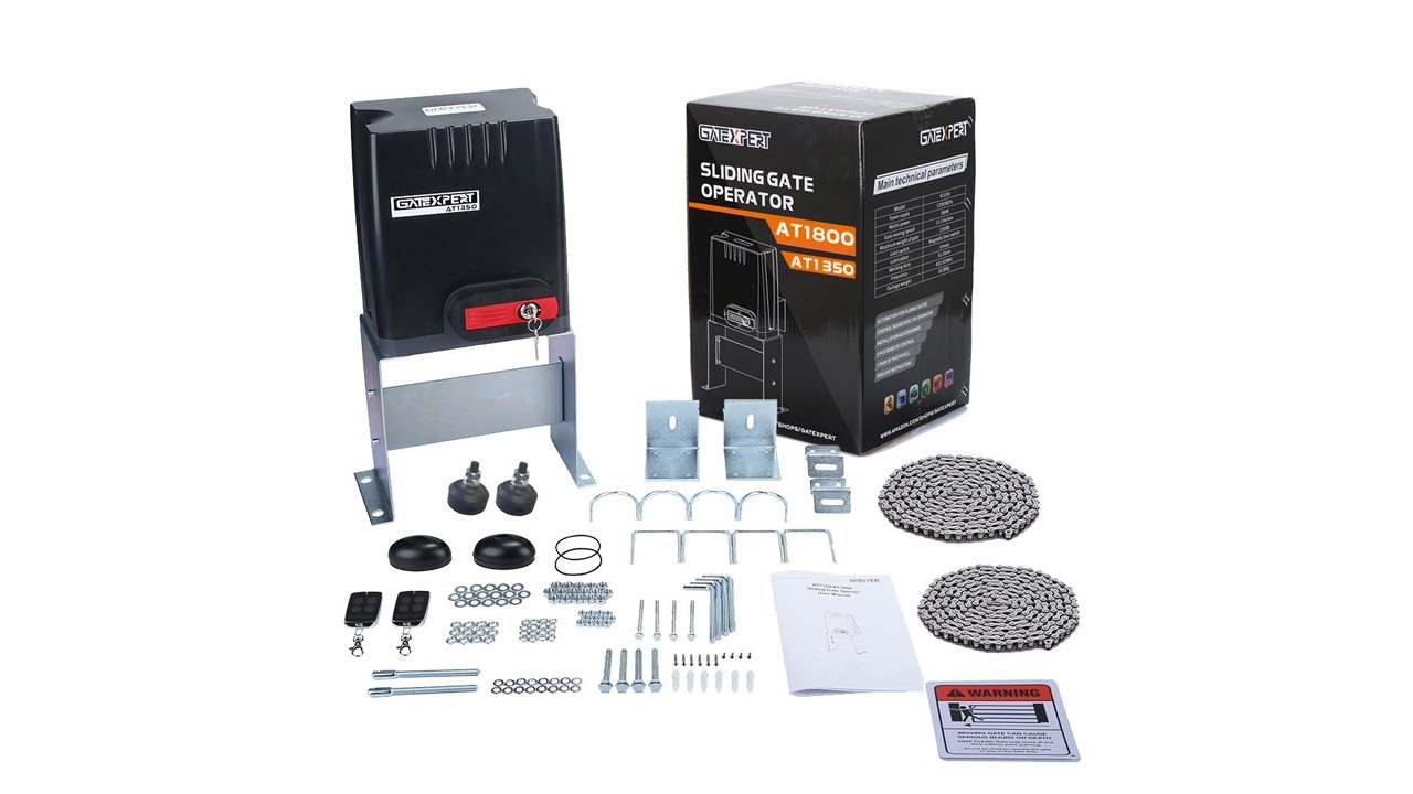 AT1350/AT1800 (black color) sliding gate opener opening and installation