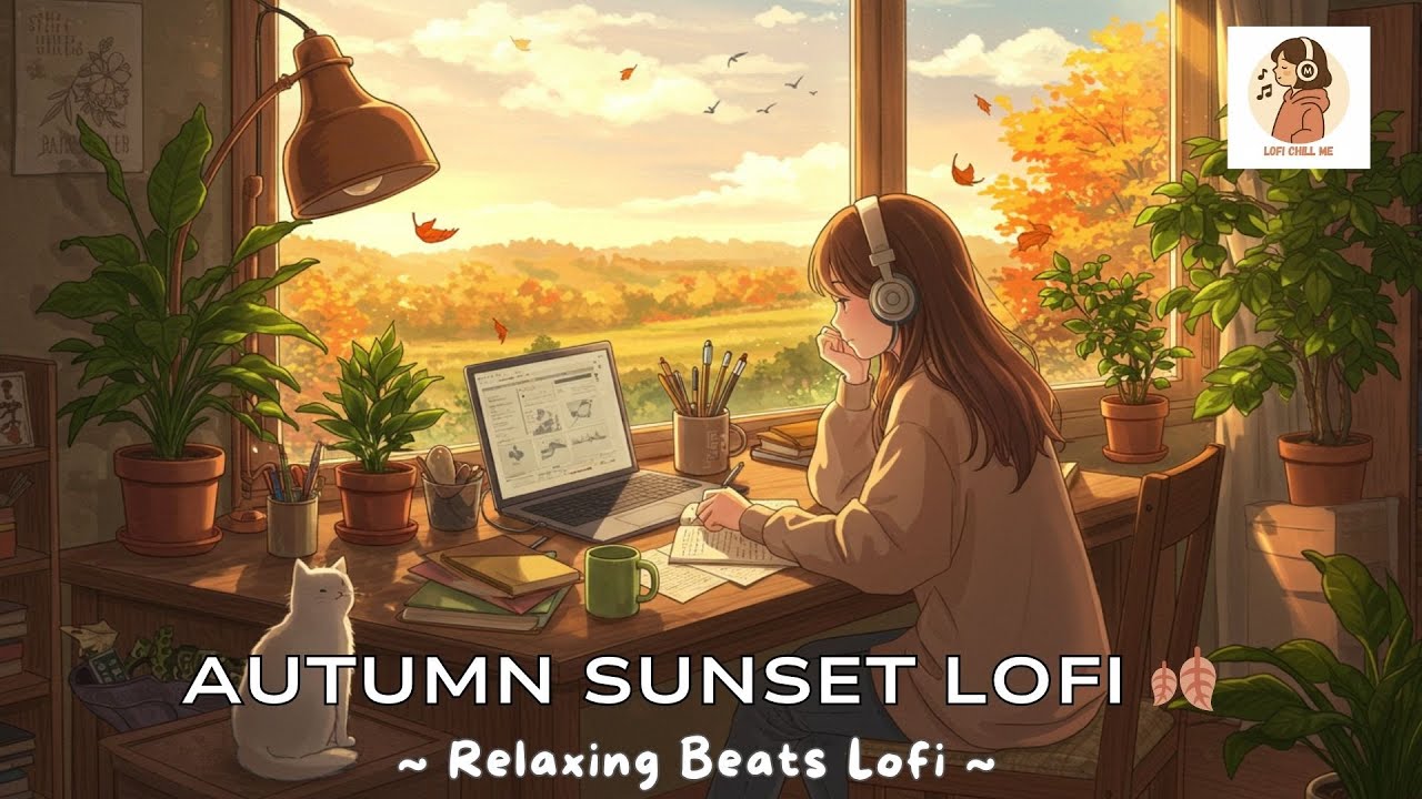 Autumn Sunset Lofi 🍂 Relaxing Study & Chill Beats | Cozy Background Music for Work & Peaceful Focus