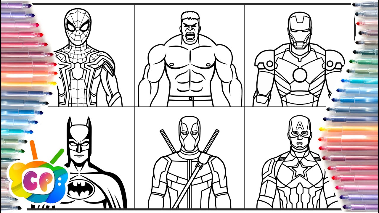 Spider-man coloring pages / How to DRAW HULK / Superhero coloring pages