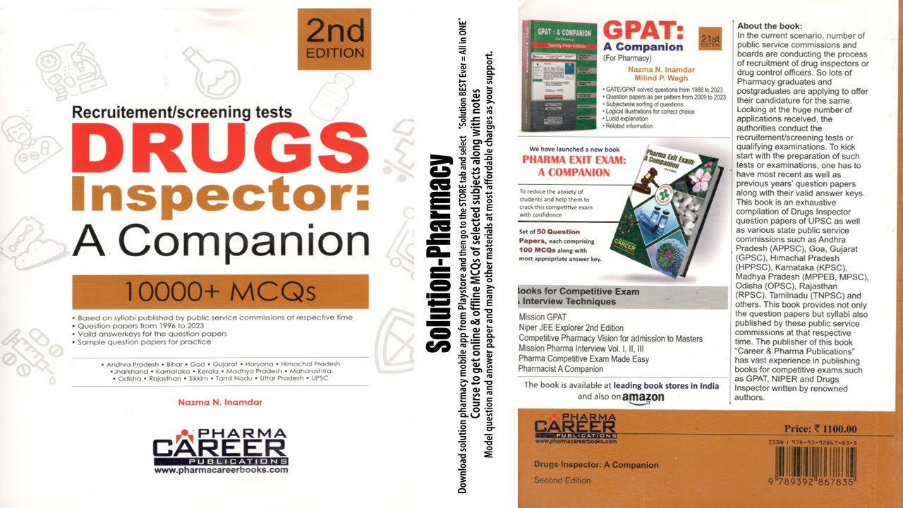 Drugs Inspector - A Companion 2nd Edition | Nazma N Inamdar | Book for Drugs Inspector Preparation